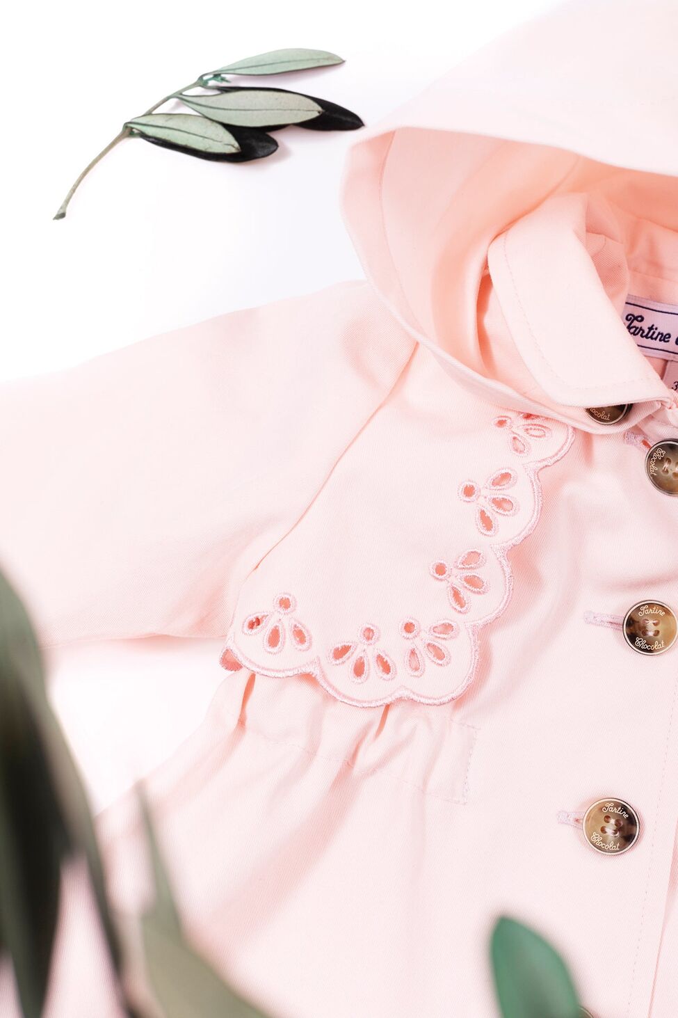Pardesy roze me detaje me lule /Blouse pink floral embroidery girl-Tartine et Chocolat