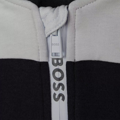 Set triko me zinxhir, tuta dhe bluze/Boys Navy Tracksuit + T Shirt Set-Boss