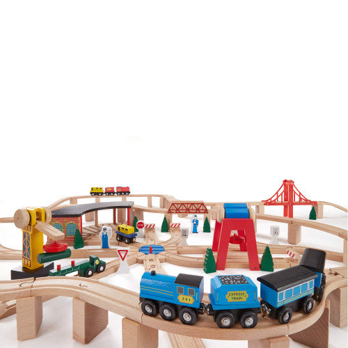 Wooden railway set/Lodra 'Set Hekurudhe'-Melissa&Doug