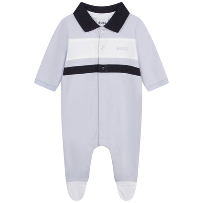 Pizhama Bebi/BABY SLEEPSUIT IN WITH POLO COLLAR-Boss