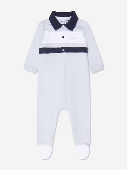 Pizhama Bebi/BABY SLEEPSUIT IN WITH POLO COLLAR-Boss