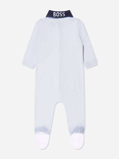 Pizhama Bebi/BABY SLEEPSUIT IN WITH POLO COLLAR-Boss