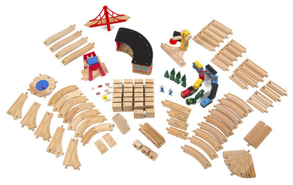 Wooden railway set/Lodra 'Set Hekurudhe'-Melissa&Doug