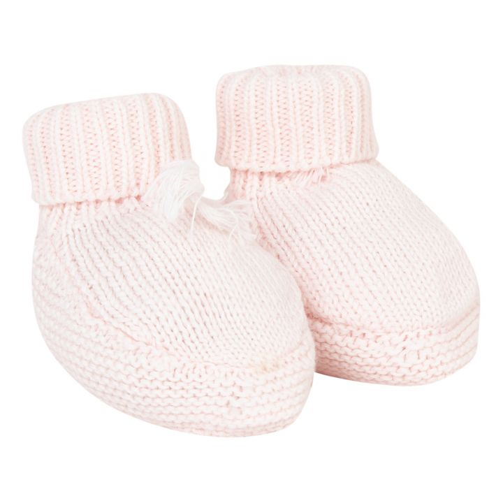 Pupa  të thurura  Rozë e zbehtë/Knitted Booties Pale pink-Tartine et chocolat