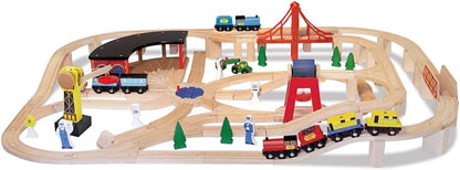 Wooden railway set/Lodra 'Set Hekurudhe'-Melissa&Doug